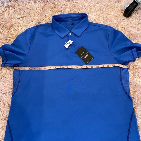 Men's Warehouse MSX Michael Strahan Blue Polo Shirt large NWT - Picture 7 of 10
